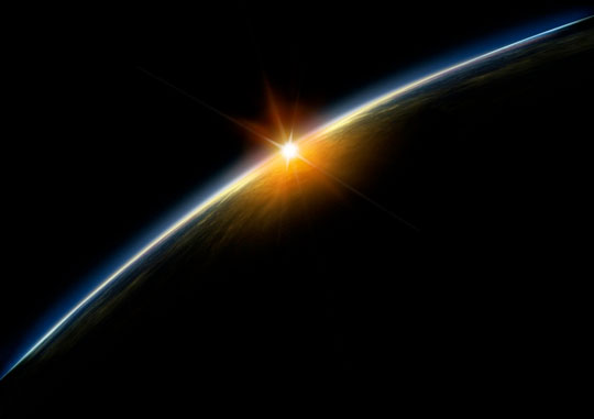 sunrise in space